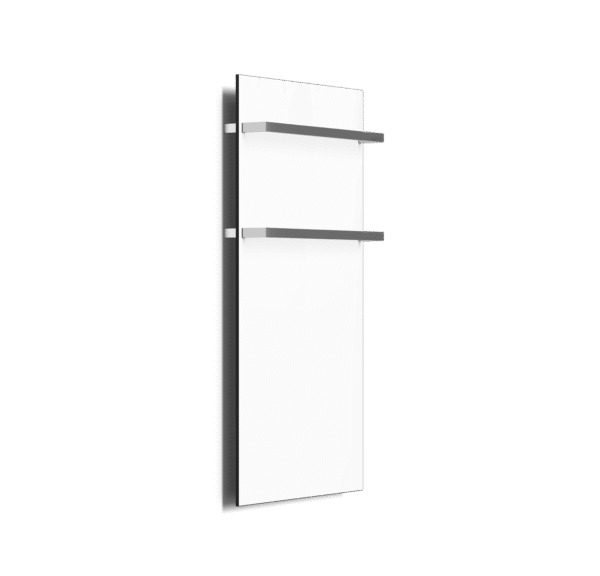 Panou radiant din sticlă cu uscător de prosoape ONYX s 2m, alb